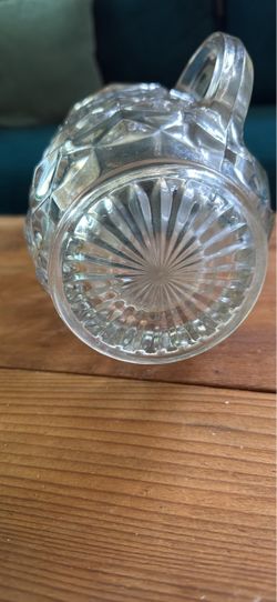 Vintage Fostoria American 44 oz Pitcher 8" Clear Glass Cubist Stem 2056
