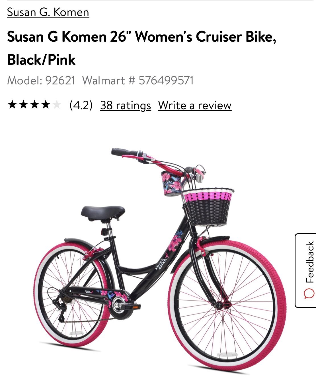 We have 2 in box will assemble. Susan G Komen 26" Women's Cruiser Bike, Black/Pink