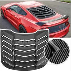 Ford Mustang 2015-2023 - Rear Window Louver- (Glossy Carbon Fiber)