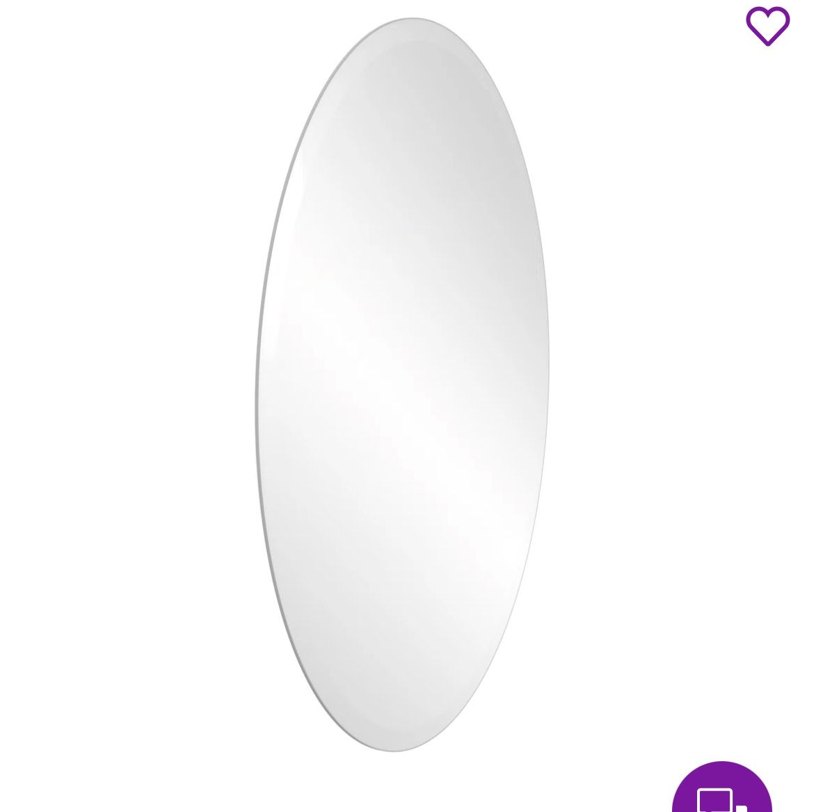 Oval Flat Beveled Mirror, Full Length Size