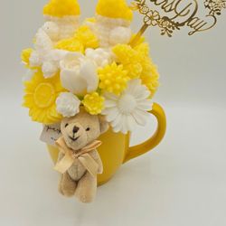 Candle Flower Bouquet Handmade Gift Rose Scented Wax Floral Decor