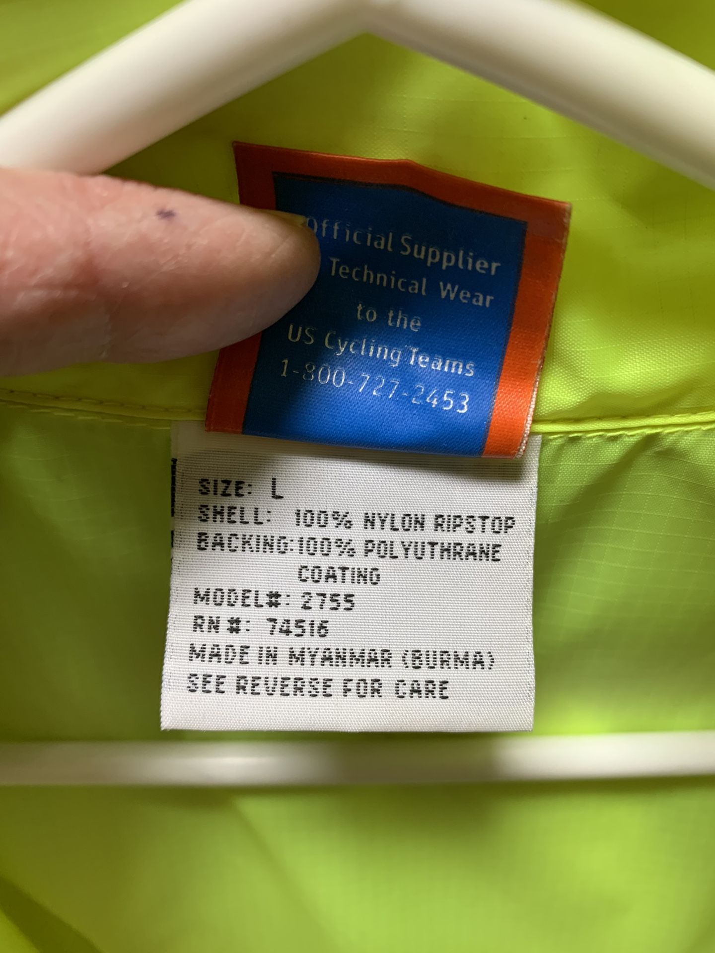 High Visibility Parka For Bicycling, Size Large