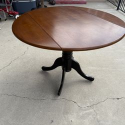 Drop Leaf Round Wood Dining Table