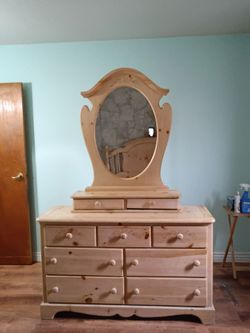 Bedroom dresser, night stands headboard. No frame .