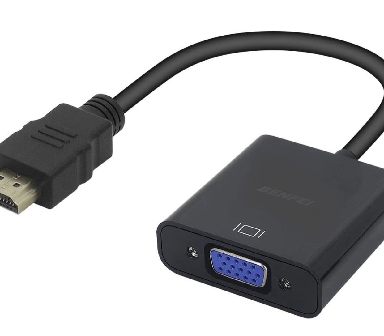 HDMI to VGA Adapter (Male to Female) Compatible with Computer, Desktop, Laptop, PC, Monitor, Projector, HDTV, Chromebook, Raspberry Pi, Roku, Xbox and