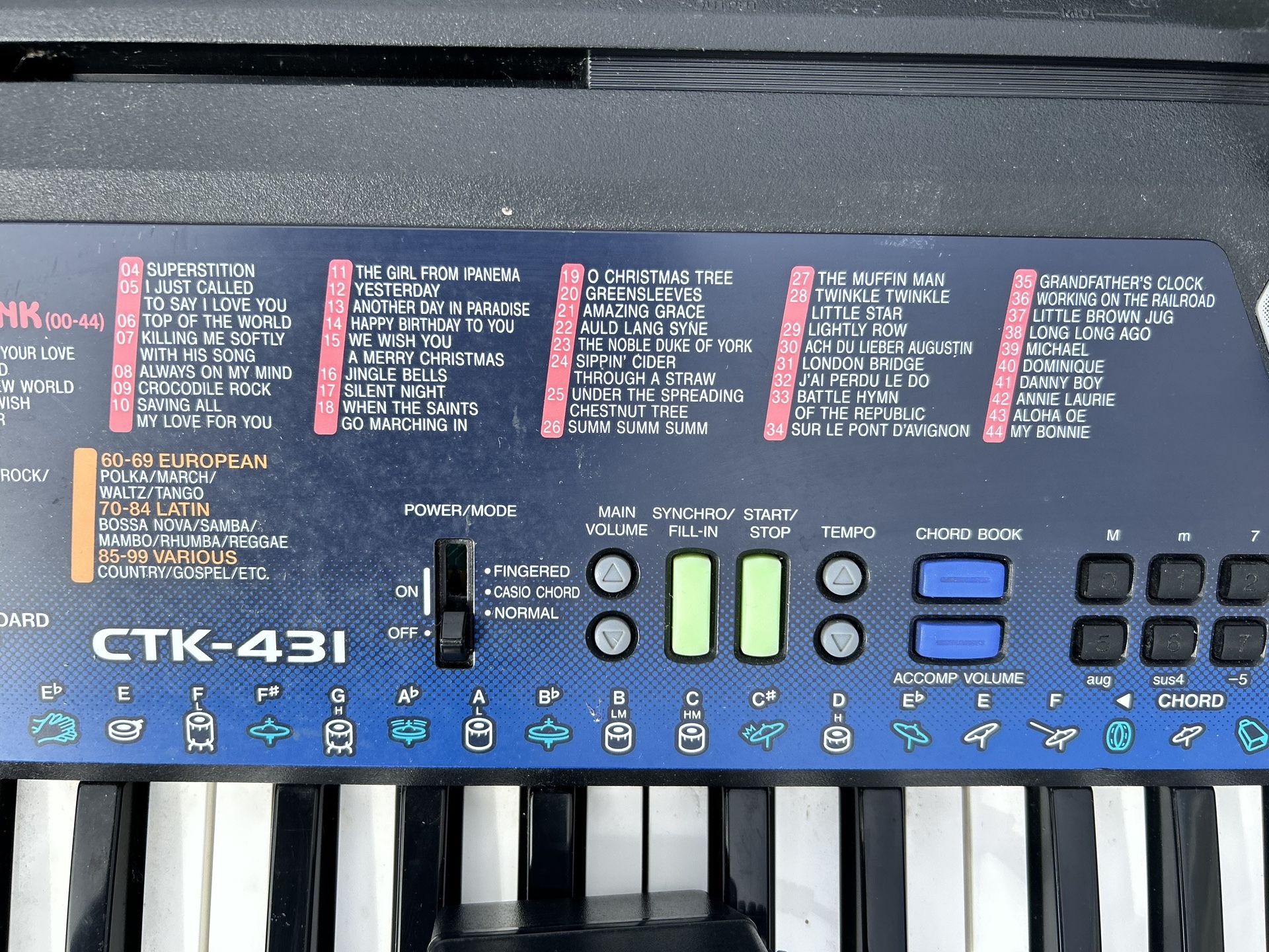 Casio CTK-431 Keyboard Synthesizer 100 Song Bank 49 Key MIDI Tested
