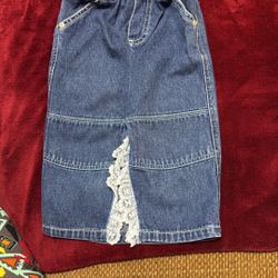 Vintage Pooh Themed Denim Skirt size 18 Months 