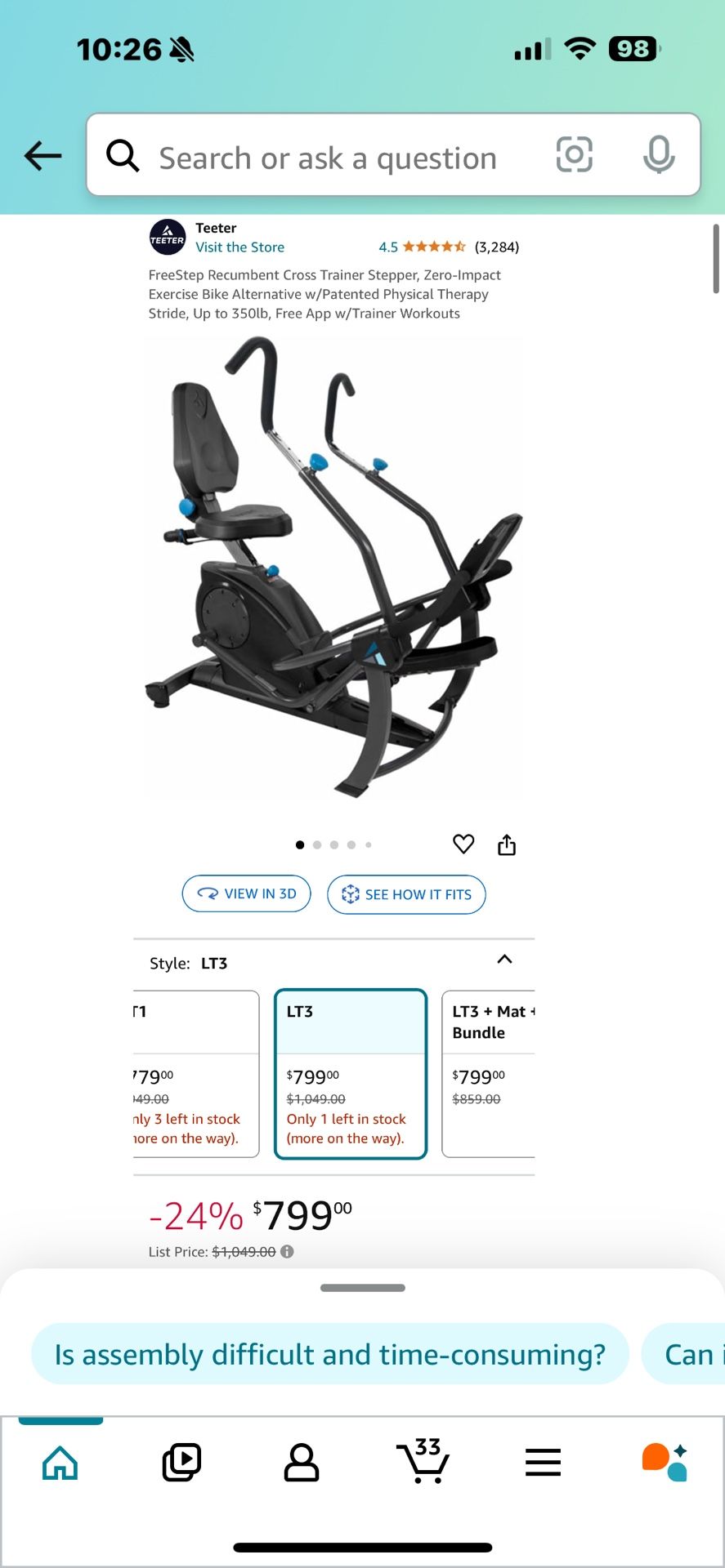 Exercise Machine (Free Step)