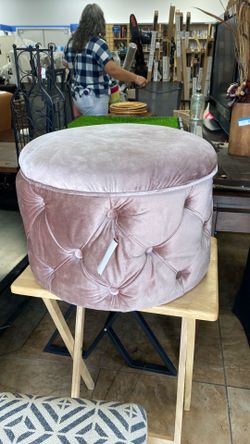 Pink storage ottoman