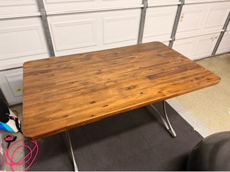 World Market “Jackson” Solid Wood Industrial Dining Table (60” × 36”)