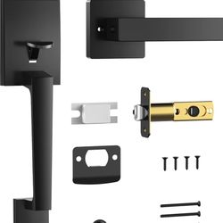 Brand New   Front Entry Door Handle - Matt Black Interior/Exterior Left/Right Handle Set