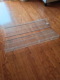 Rubbermaid White Wire Closet Shelves-Set of 2