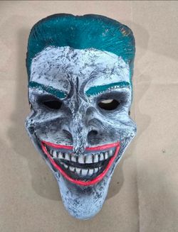 Handmade Resin Joker Creepy Smile Halloween Mask
