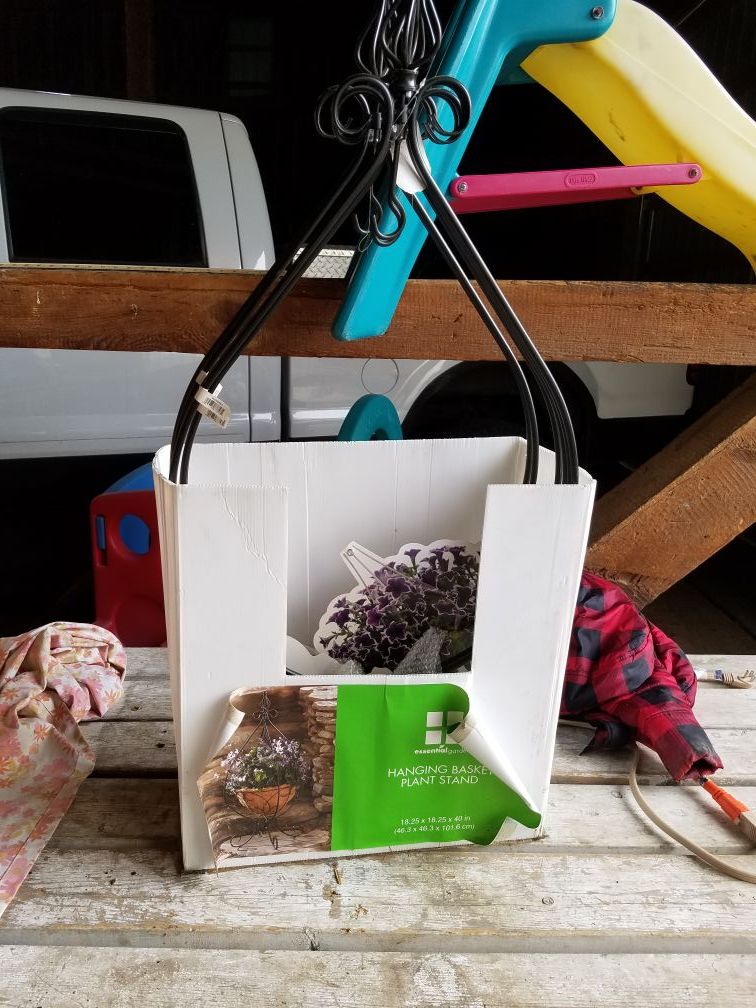 Large iron hanging plant holders