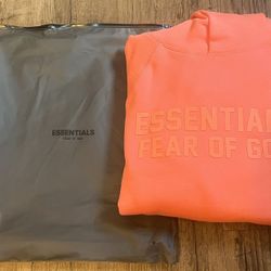 Essentials “Fear Of God” XS Oversized Unisex Hoodie NWT Coral 
