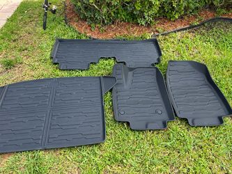 All-Weather Floor Mats and Cargo Cover Set Blazer EV and Black Retractable Cargo Cover Shade