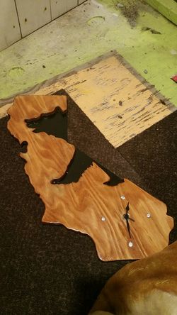 Custom made wooden Cal bear clock
