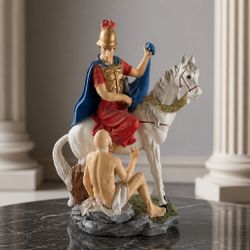 Roman Soldier on Horseback Decorative Figurine