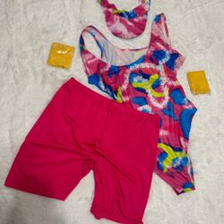 New 2x 80s Costume Bodysuit Workout  Festival Rave 