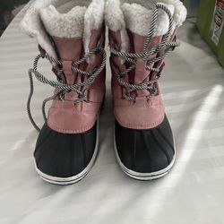 Cat & Jack Girls Rolane Duck Boots Winter Boots Sz 4 Pink Water Resistant