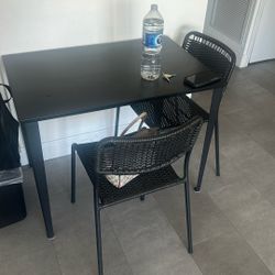 Metal Table With Two Chairs