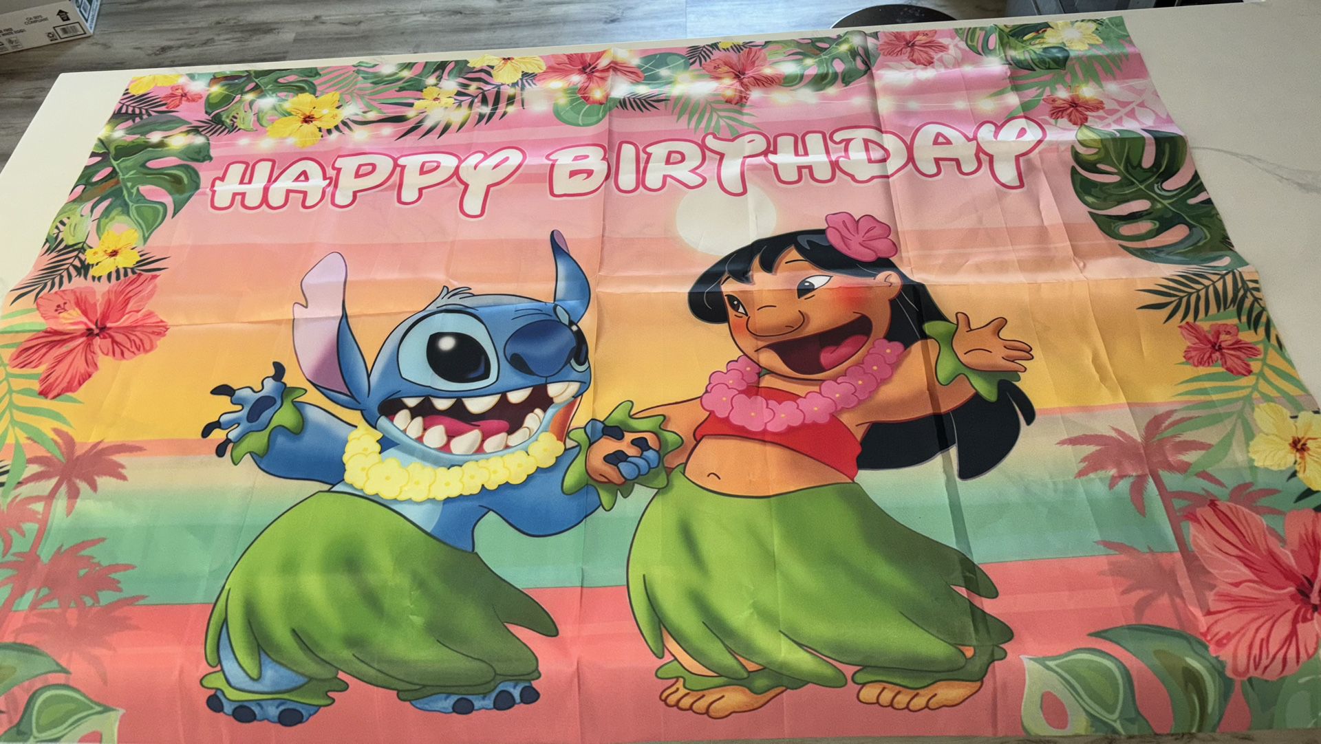 Lilo and stitch happy birthday background