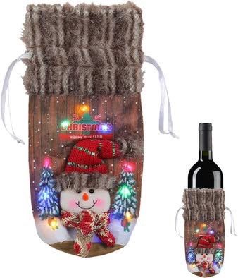 New Set of 2 Christmas Wine Bottle Bags, Decorative Wine Bottle Sleeves for Christmas Wine Bottles