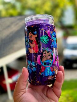 Lil and stich snowglobe tumbler lava lamp 16 oz kid friendly