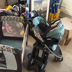 Graco Pack N Play, Car seat, And Stroller Set