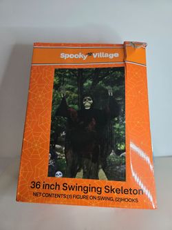 Spooky Village 36-Inch Swinging Skeleton Halloween Decoration