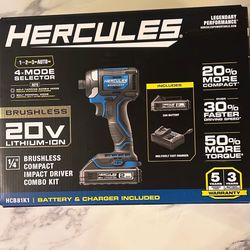 Hercules Brushless Impact Driver Combo Kit 