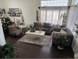 Valvet Gray Livingroom Set (3 piece)