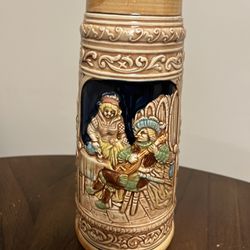 Vintage beer stein hand painted ceramic mug Collectible 
