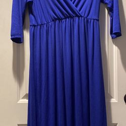 Blue Maternity Dress, Large