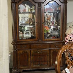 Wood china cabinet