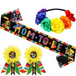 Dad and Mom to Be Decorations, Baby Shower Satin Sash New Mom and Dad Pins Gender Reveal Headband Baby Shower Party Favors for Gender Reveal New Paren