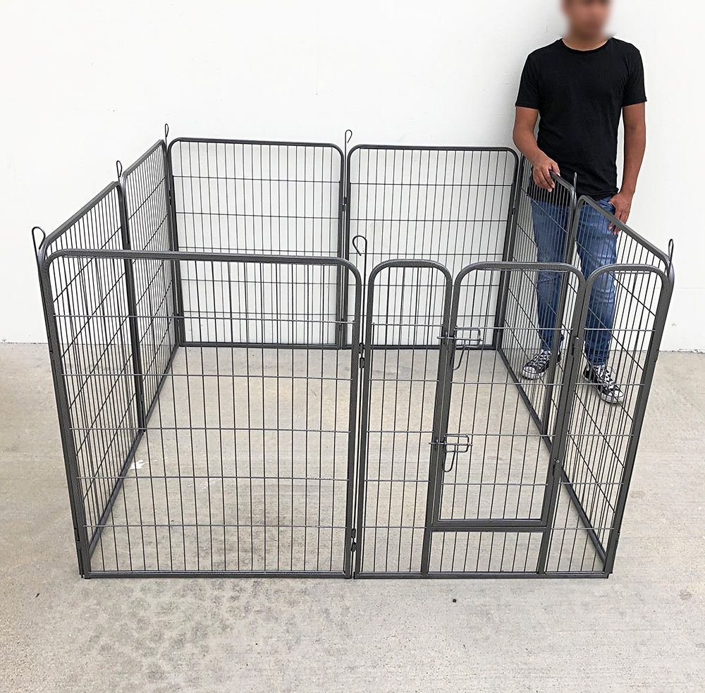 $115 (New) Heavy duty 40” tall x 32” wide x 8-panel pet playpen dog crate kennel exercise cage fence play pen