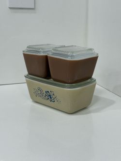 Vintage 60s Refrigerator Pyrex set of 3