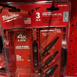 Milwaukee 3 Pcs Jam Free Step Drill Bit Set