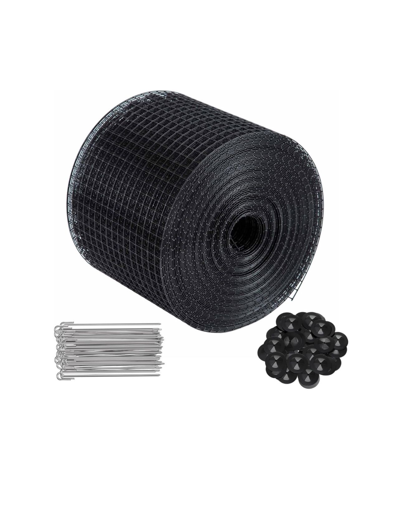 ZHAIUPON Solar Panel Bird Guard 8"x 100 ft Black PVC Coated Iron Core Solar Panel Bird Wire for Squirrel, Bird, Critters Proofing (Includes 100 Fasten