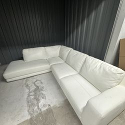 Carlo Perazzi White Leather Sectional Sofa