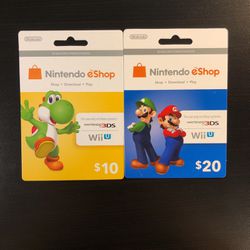 Nintendo eShop Cards; $30