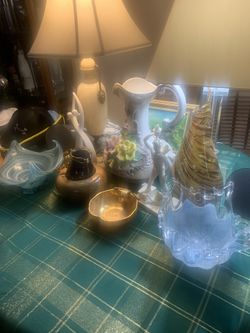 ART GLASS BOWLS CAPODIMONTE VASE STANGL BLENKO BEAUTIFUL HOME DECOR ASSORTMENT CLEAN CONDITION 