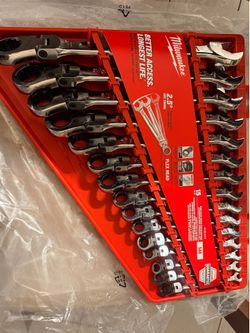 144-Position Flex-Head Ratcheting Combination Wrench Set SAE (15-Piece)