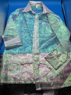 DOU DOU JIA clear sheer one size blouse