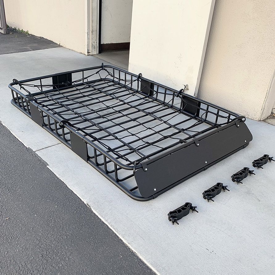 $145 (Brand New) Roof basket and cargo net (set) 64x39” car top carrier luggage holder 150lbs max