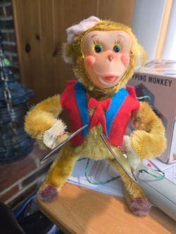 Vintage pepi tumbling monkey with cymbals toy