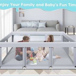74" ×50" Large Baby Playpen, For Indoor & Outdoor