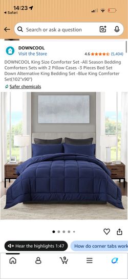 Navy blue king size comforter set