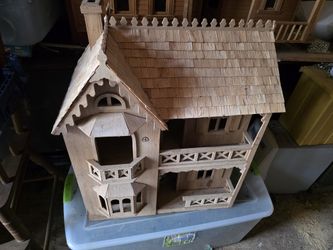 Wooden Unfinished Dollhouse